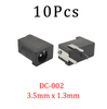 10Pcs DC Power Jack Socket Connector 5.5*2.1mm 5.5*2.5mm 3.5x1.3mm Male Female DC005 DC002 DC plug socket Nut Panel Mount Adapter