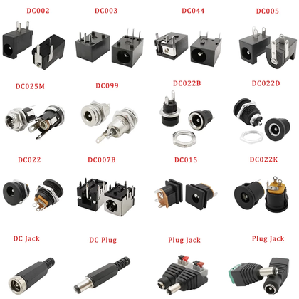 10Pcs DC Power Jack Socket Connector 5.5*2.1mm 5.5*2.5mm 3.5x1.3mm Male Female DC005 DC002 DC plug socket Nut Panel Mount Adapter