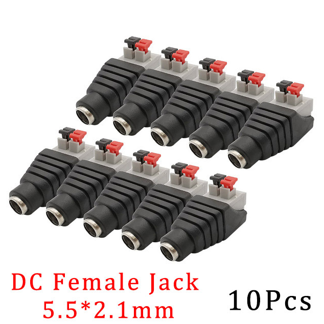 10Pcs DC Power Jack Socket Connector 5.5*2.1mm 3.5x1.3mm Male Female ...