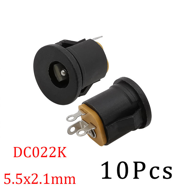 10Pcs DC Power Jack Socket Connector 5.5*2.1mm 3.5x1.3mm Male Female ...