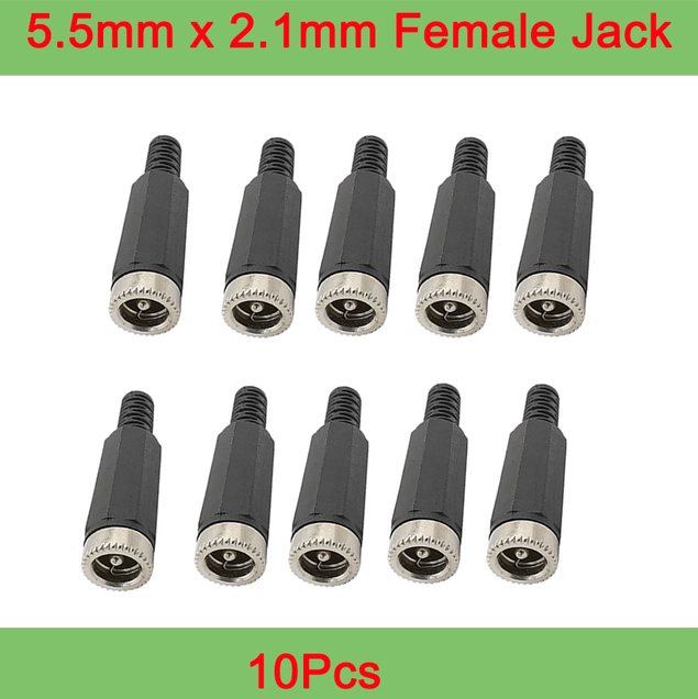 10Pcs DC Power Jack Socket Connector 5.5*2.1mm 3.5x1.3mm Male Female ...