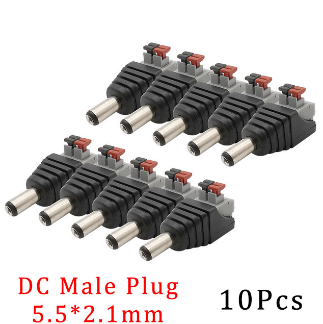 10Pcs DC Power Jack Socket Connector 5.5*2.1mm 3.5x1.3mm Male Female ...
