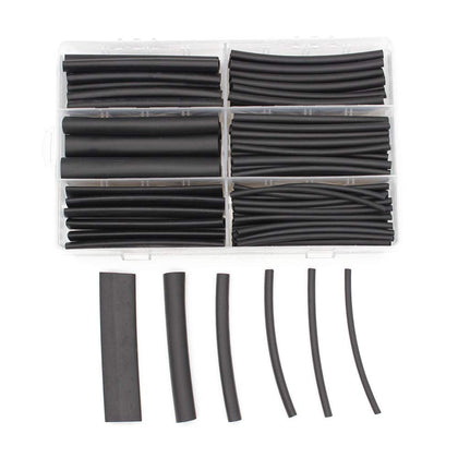 130 pcs Black Dual Wall Heat Shrink Tubing Kit 6 Size Heat Shrink Tubes Wire Wrap Ratio 3:1 Electrical Cable Sleeve Assortment with Storage Case for DIY Long Lasting Insulation Protection