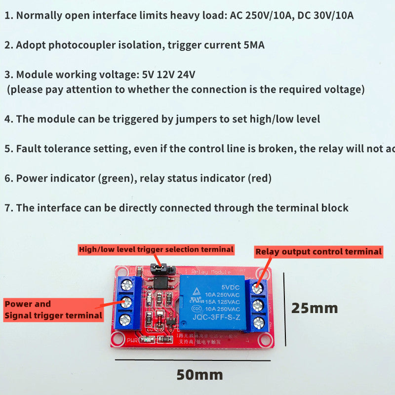 Jumper Relayarduino Compatible 1-channel Relay Module With Optocoupler For  High/low Triggers