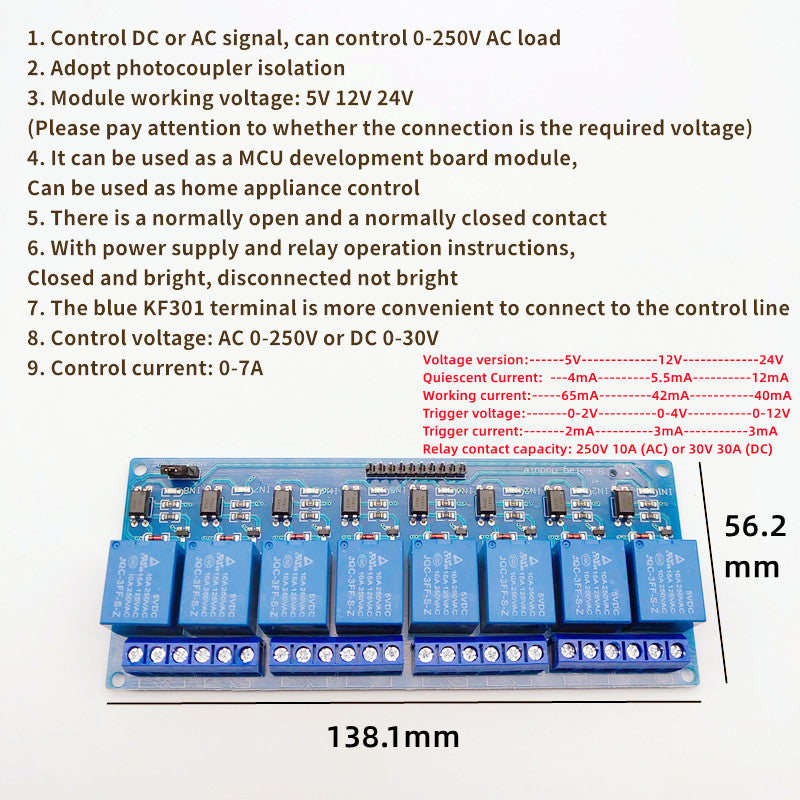Low Level Trigger Relay Module,5/12/24V,1/2/4/6/8/16 Channels,With Op ...