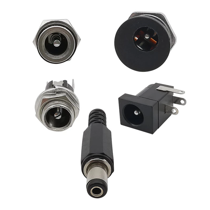 Dc Socket Kit 10Pcs DC Power Jack Socket Connector 5.5*2.1mm 3.5x1.3mm Male Female ...