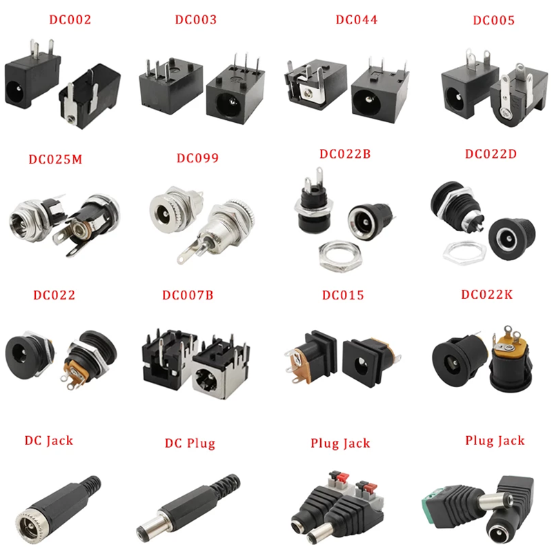 10Pcs DC Power Jack Socket Connector 5.5*2.1mm 3.5x1.3mm Male Female ...